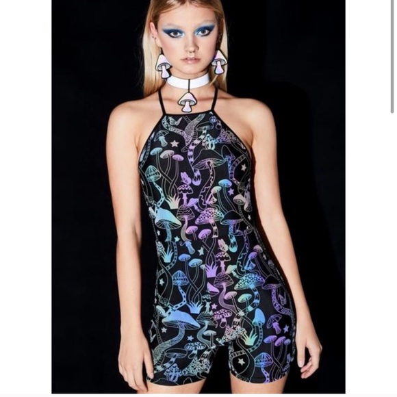 Dolls Kill Pants - Dolls Kill Cyber Garden romper NWOT size S